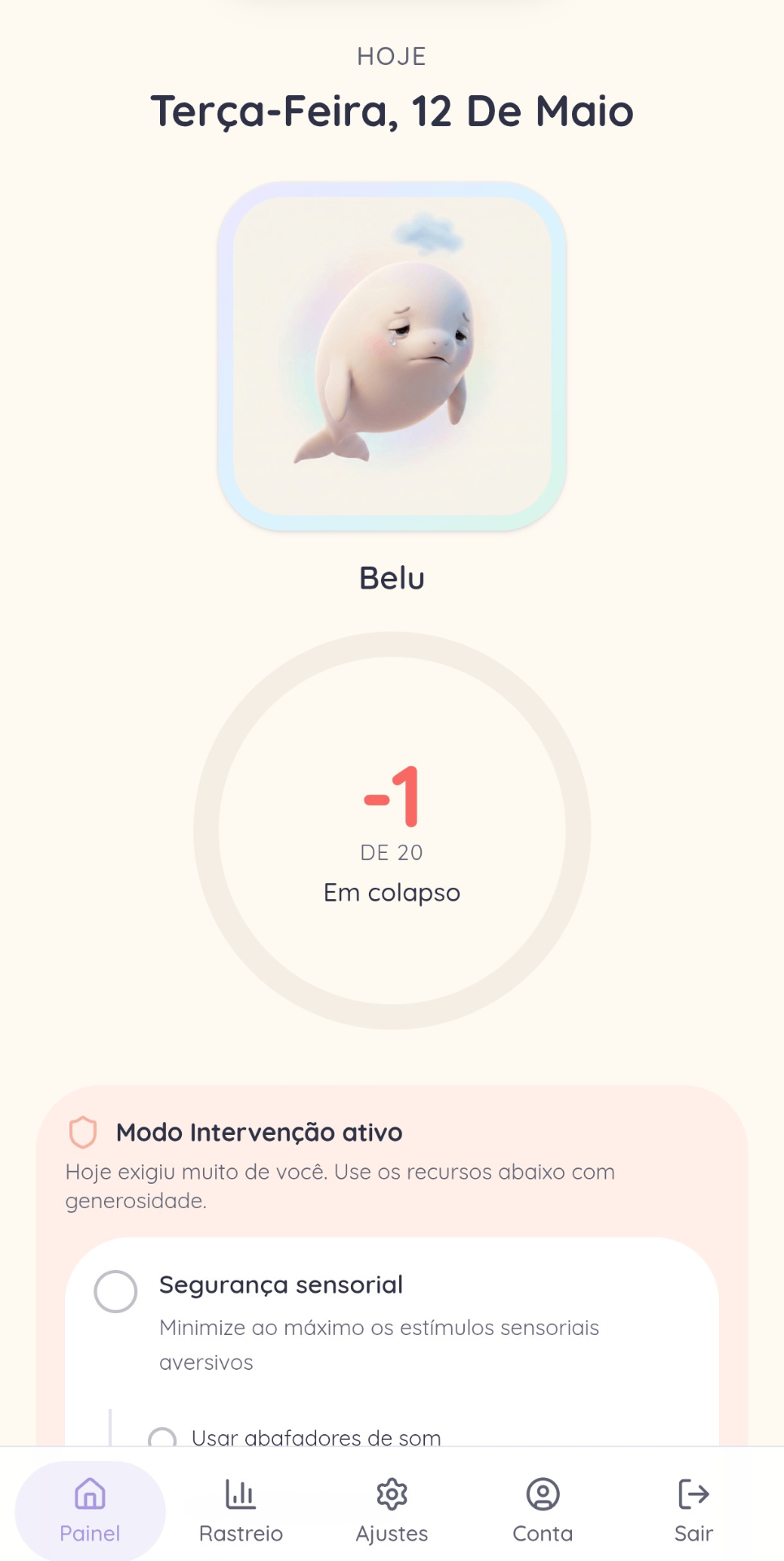 Tela do Modo Intervenção no Belugue-se